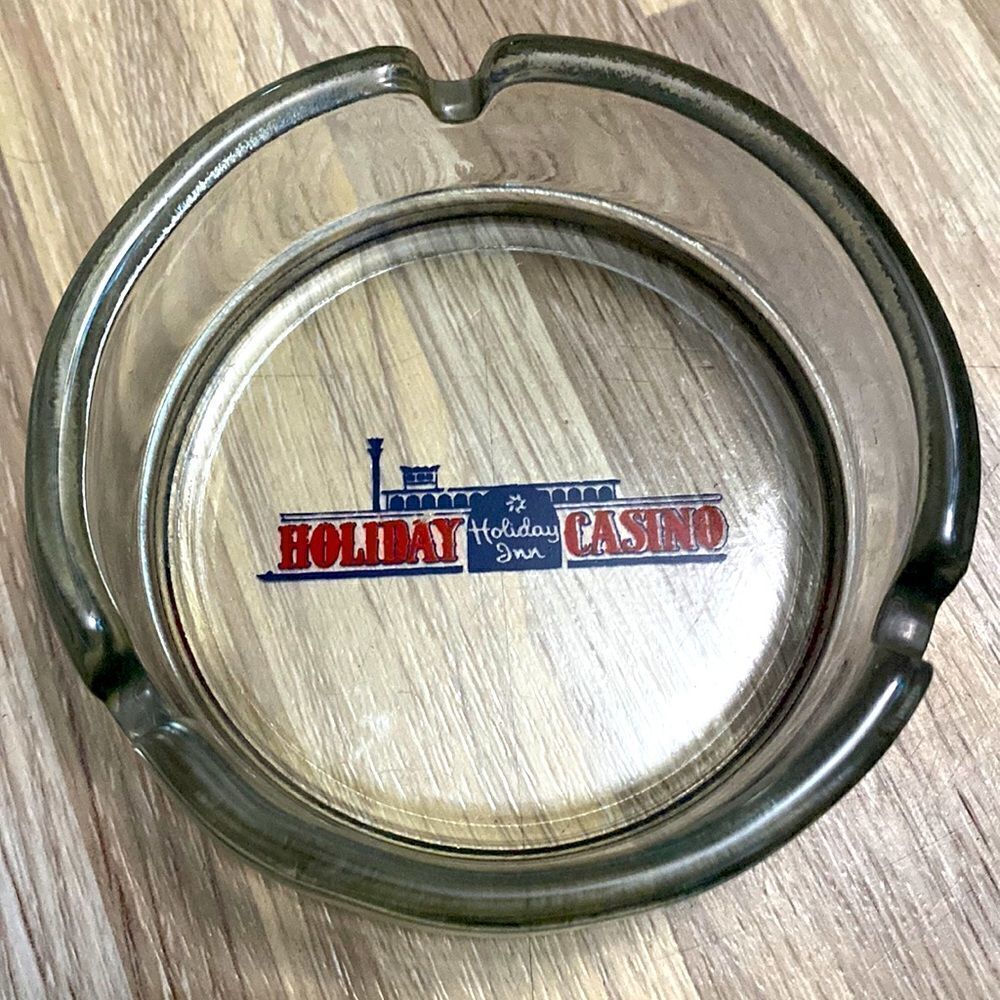 Vintage HOLIDAY CASINO by Holiday Inn Las Vegas, Nevada Clear Glass Ashtray~VG